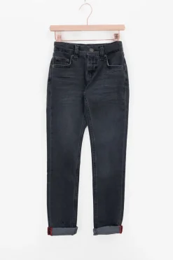 Donkergrijze slim fit jog jeans
