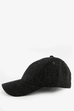 Donkergrijze wollen pet