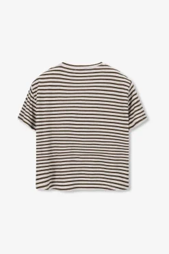 Donkergroen gestreept T-shirt