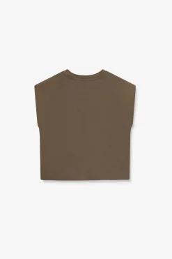 Donkergroen mouwloos T-shirt