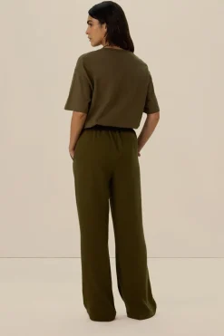 Donkergroen oversized T-shirt