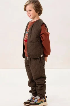 Donkergroen quilted gilet