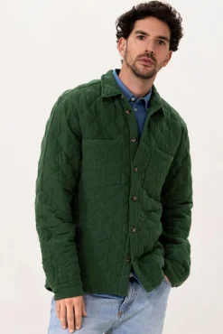 Donkergroen quilted overhemd