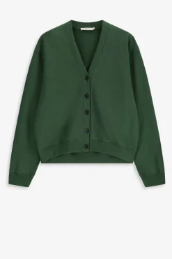 Donkergroen vest met v-hals