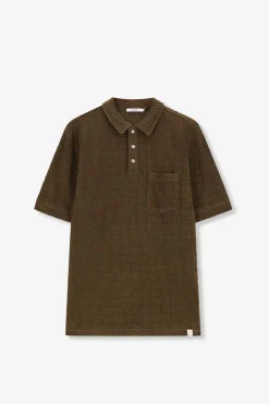 Donkergroene badstof polo
