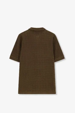 Donkergroene badstof polo