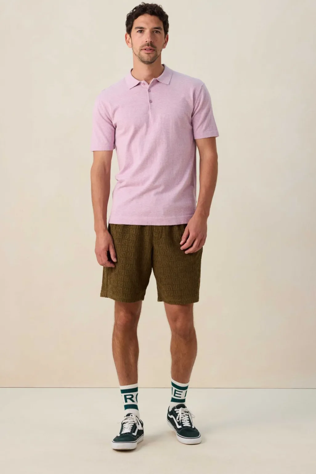 Donkergroene badstof shorts