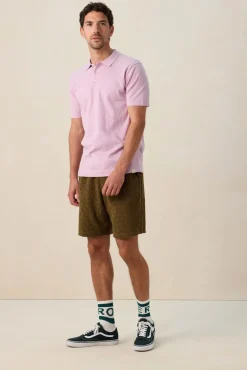Donkergroene badstof shorts