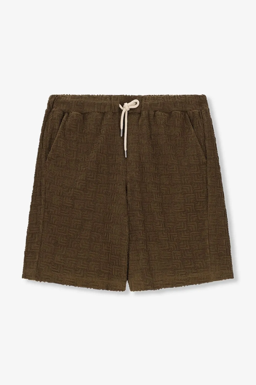 Donkergroene badstof shorts