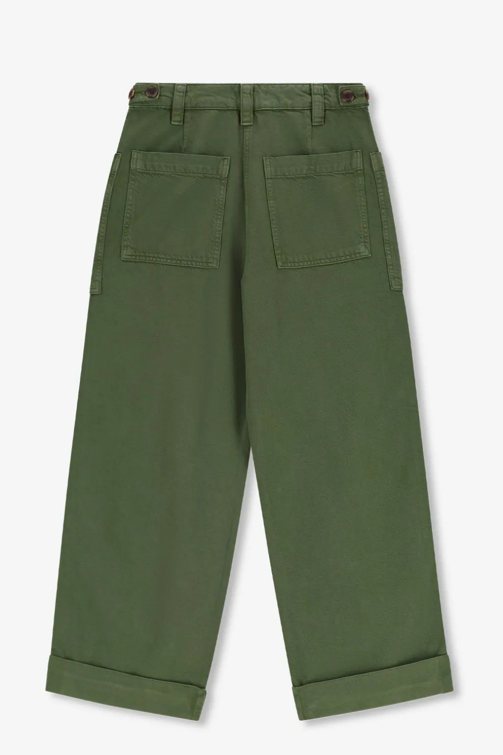 Donkergroene high waist workwear broek