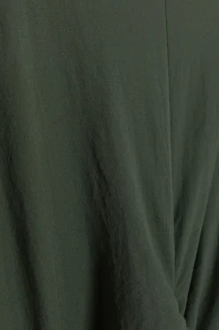 Donkergroene jersey wikkeljurk