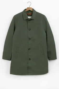 Donkergroene mackintosh jas