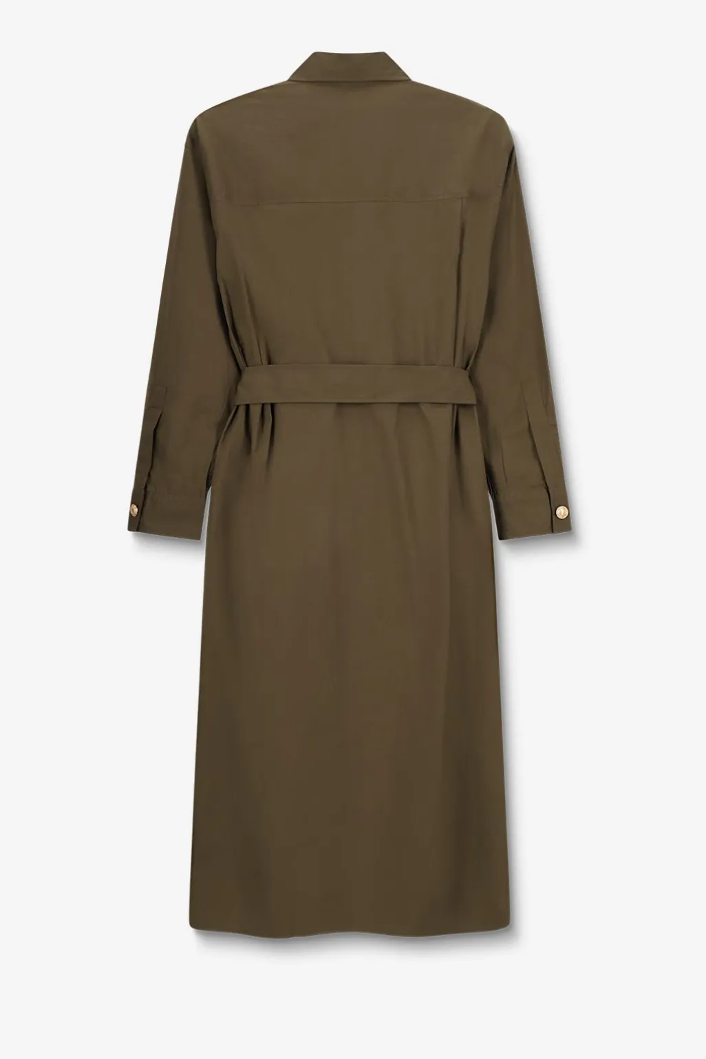 Donkergroene maxi jurk met ceintuur