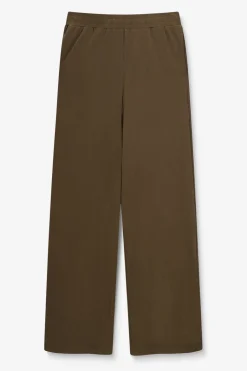 Donkergroene mid waist jersey broek