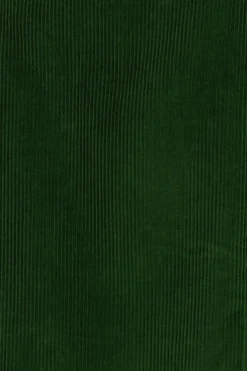 Donkergroene mid waist wide leg corduroy broek