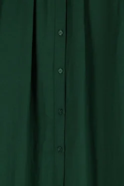 Donkergroene midi jurk met riem