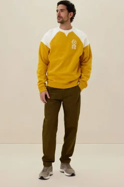 Donkergroene mid-rise chino met elastische taille