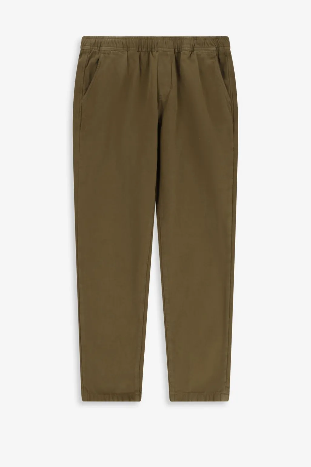 Donkergroene mid-rise chino met elastische taille