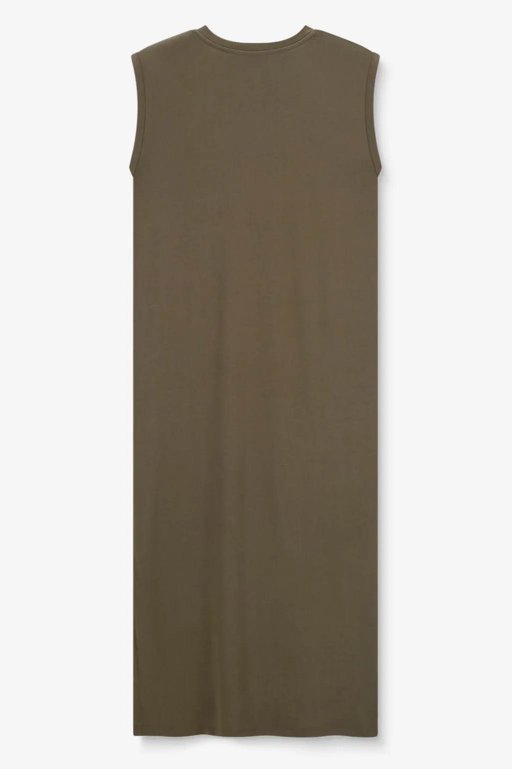 Donkergroene mouwloze maxi jurk