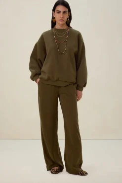 Donkergroene oversized sweater