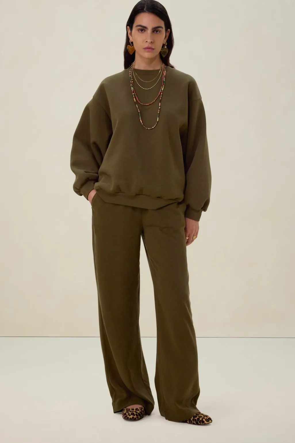 Donkergroene oversized sweater