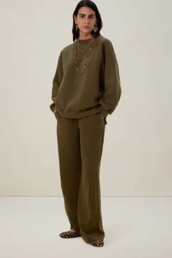 Donkergroene oversized sweater