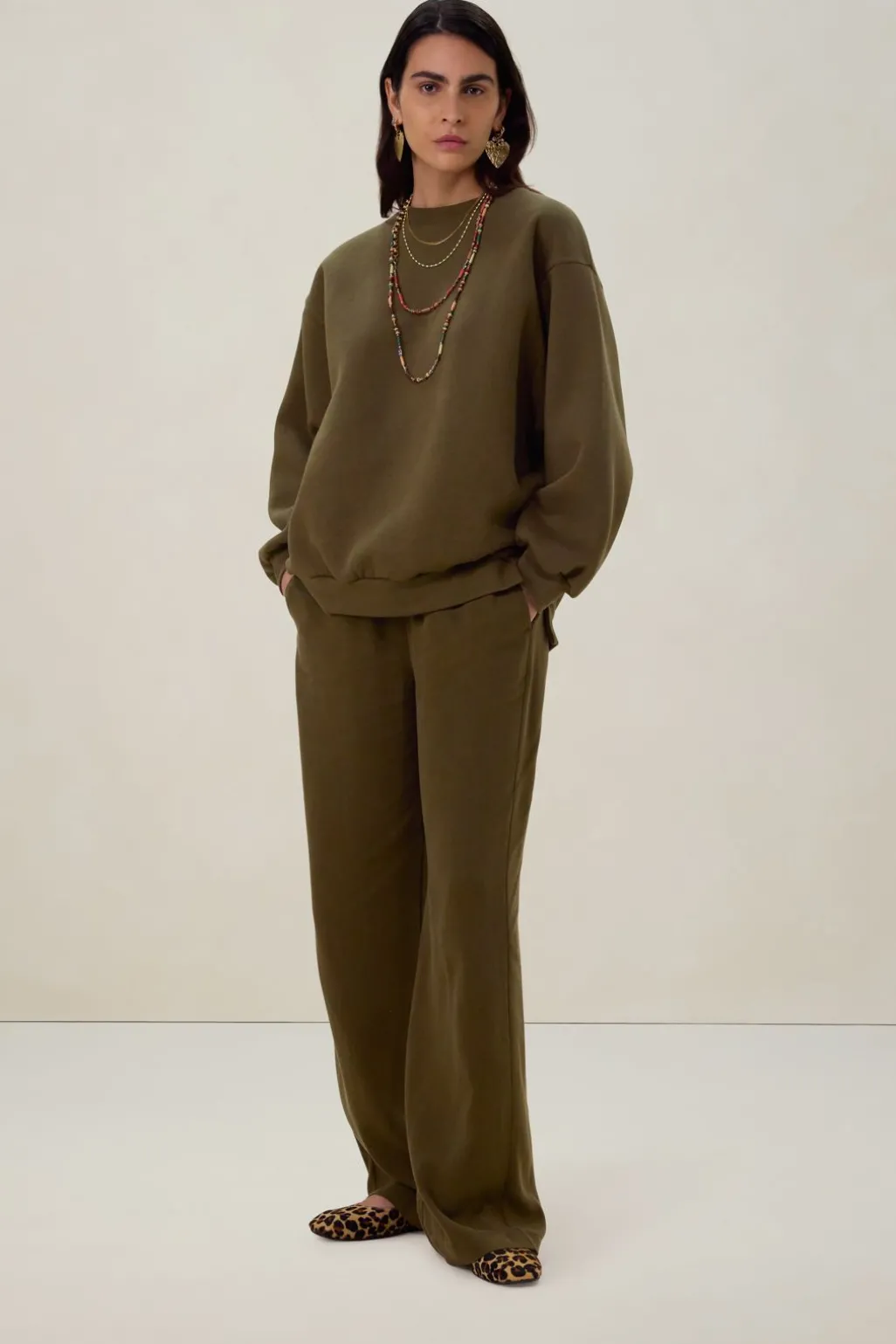 Donkergroene oversized sweater
