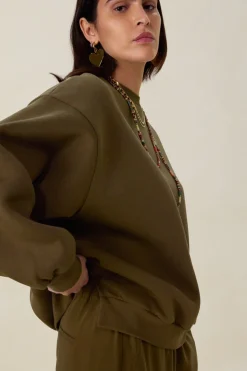 Donkergroene oversized sweater