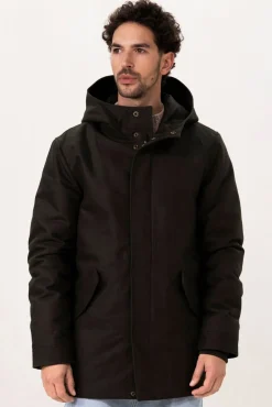 Donkergroene parka met capuchon