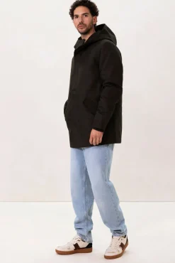 Donkergroene parka met capuchon