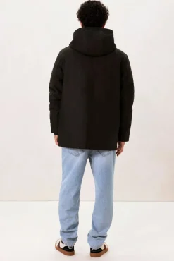 Donkergroene parka met capuchon