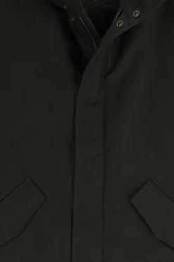 Donkergroene parka met capuchon