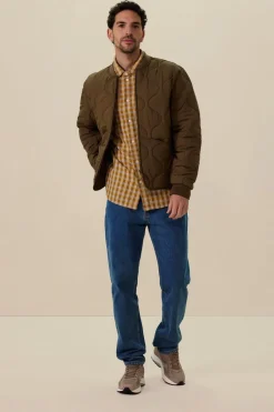 Donkergroene quilted jas
