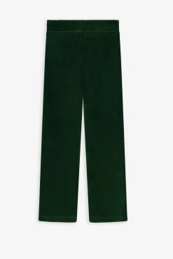 Donkergroene ribcord flared legging