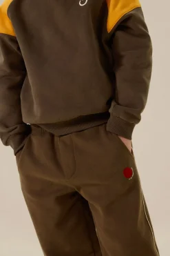 Donkergroene straight leg sweatpants