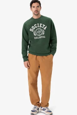Donkergroene sweater met print