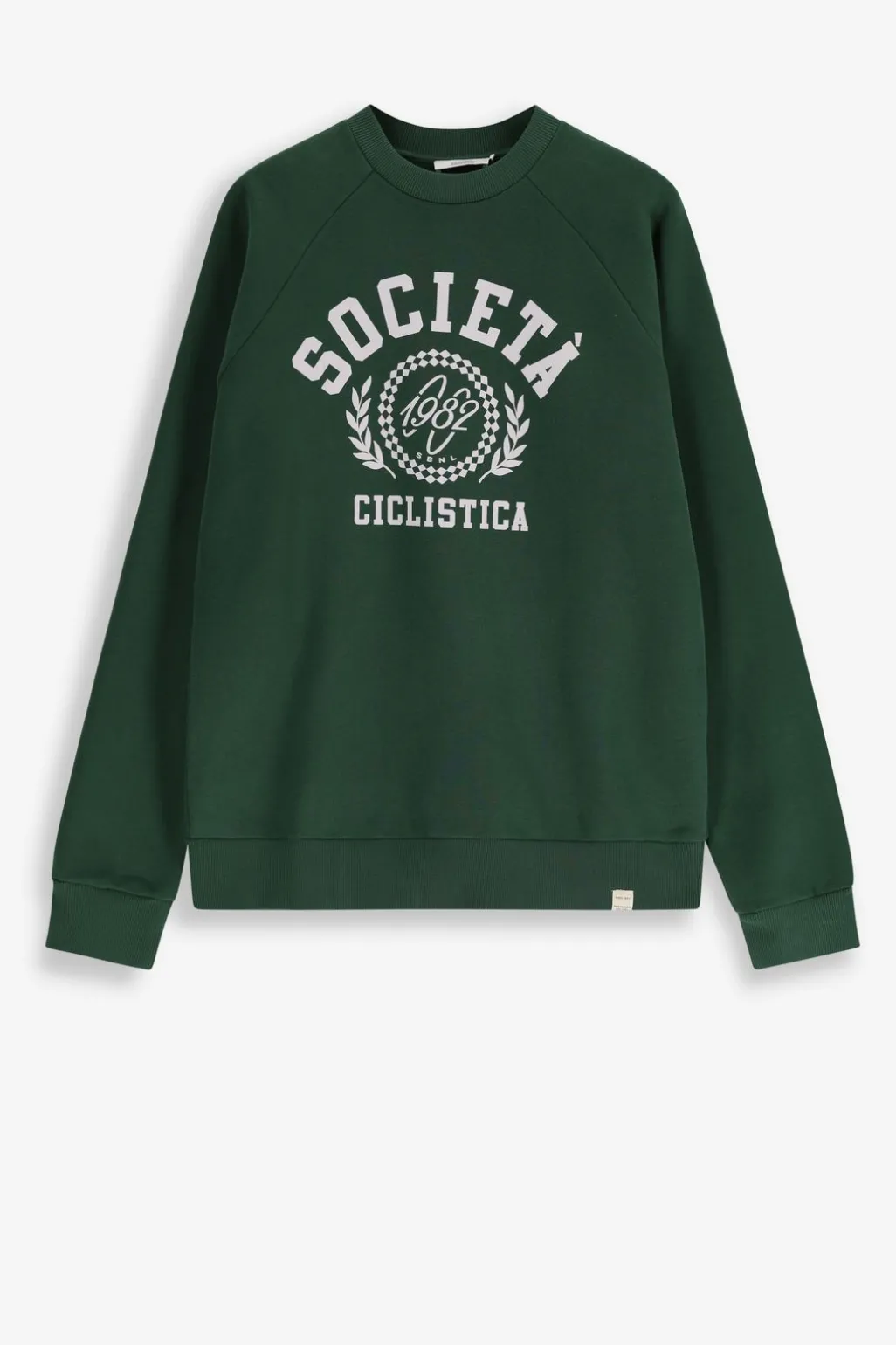 Donkergroene sweater met print