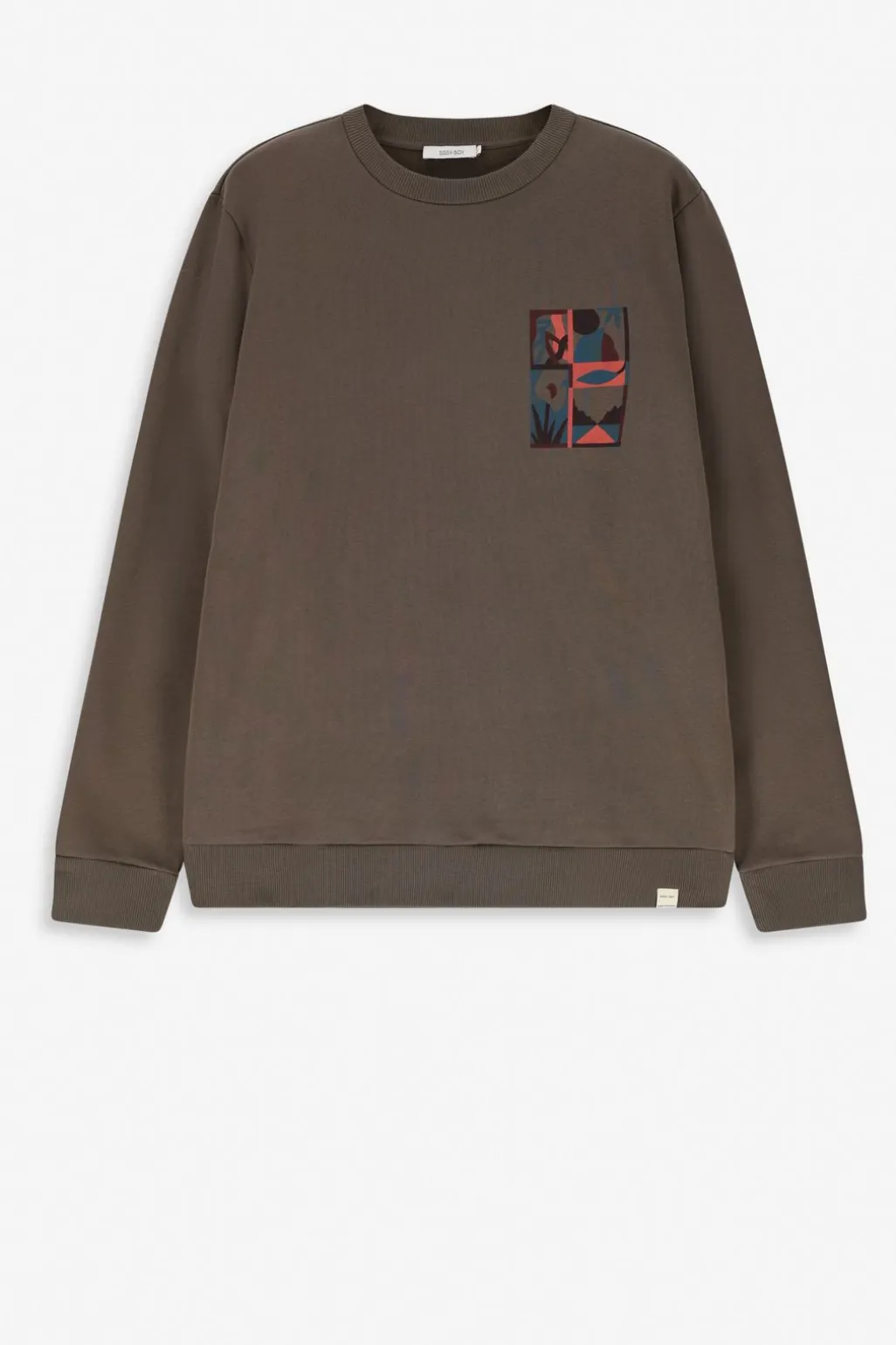 Donkergroene sweater met print