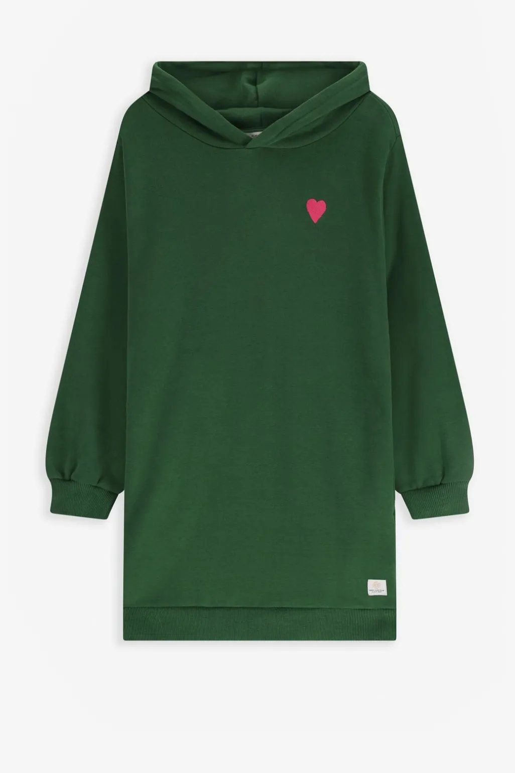 Donkergroene sweatjurk met artwork