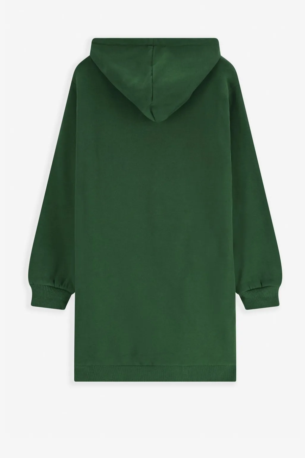 Donkergroene sweatjurk met artwork