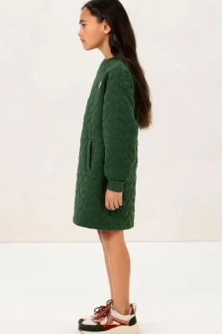 Donkergroene sweatjurk met hartjes
