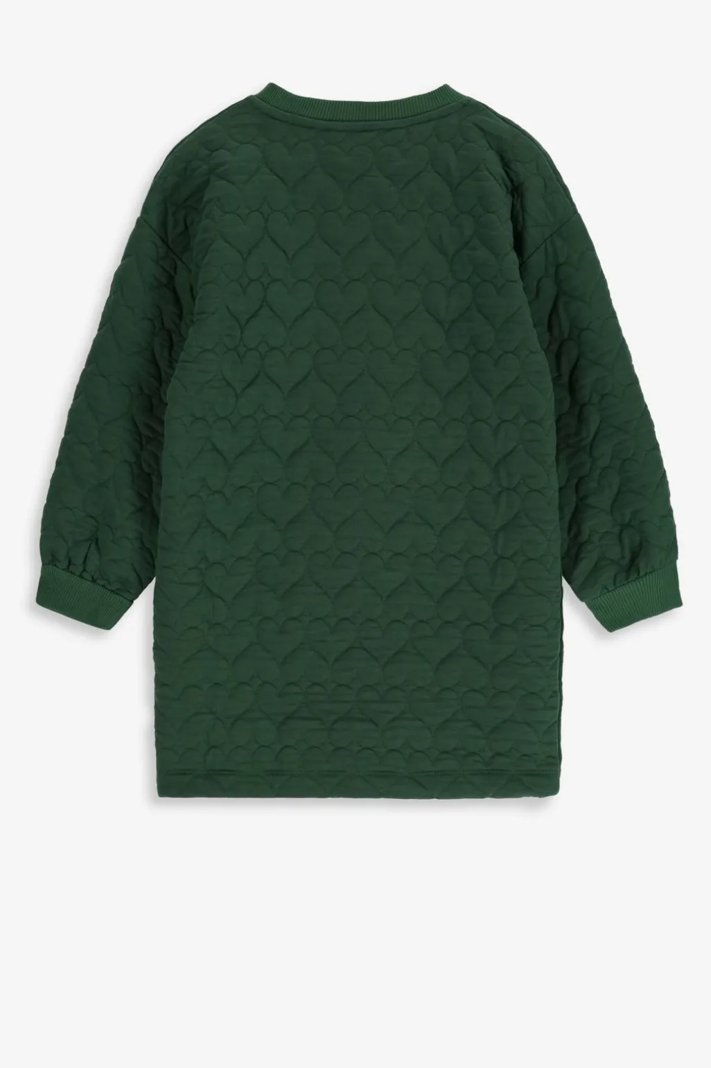 Donkergroene sweatjurk met hartjes