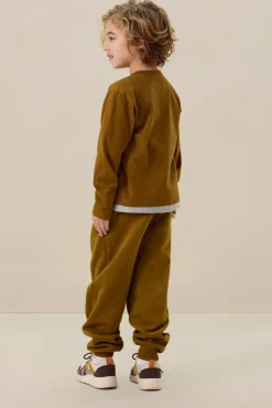 Donkergroene sweatpants met embroidery