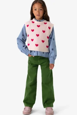 Donkergroene wide leg jeans