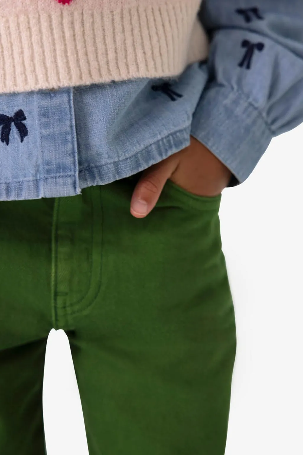 Donkergroene wide leg jeans