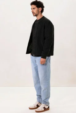 Donkergroene wollen jas met herringbone