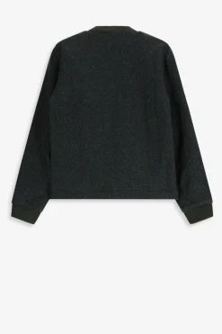 Donkergroene wollen jas met herringbone