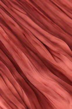 Donkeroranje geplooide maxi rok