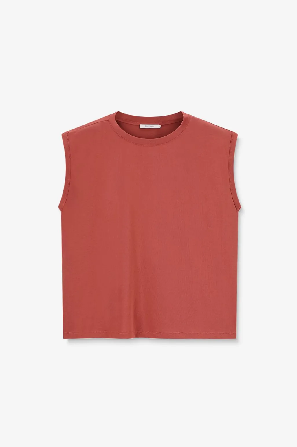Donkeroranje mouwloos T-shirt