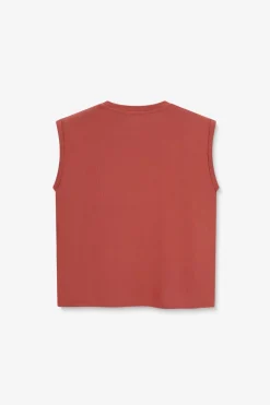 Donkeroranje mouwloos T-shirt